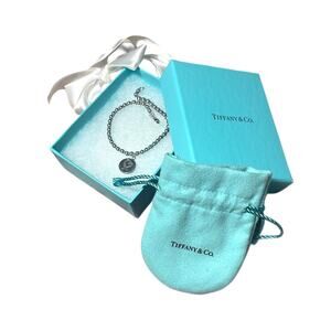 Tiffany & Co. 4mm Bead Bracelet 925 Breast Cancer Ribbon 7” w/ Box & Pouch EUC